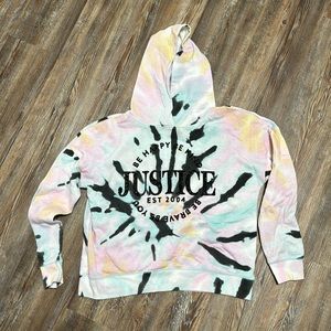 Girls justice crop hoodie with matching bottoms